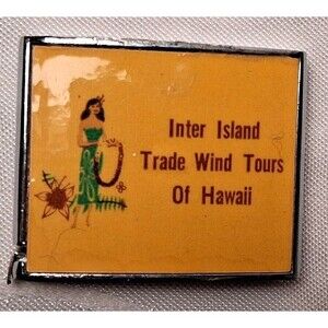 Vintage Hawaiian Hula Girl Measuring Tape Inter Island Trade Winds Tours